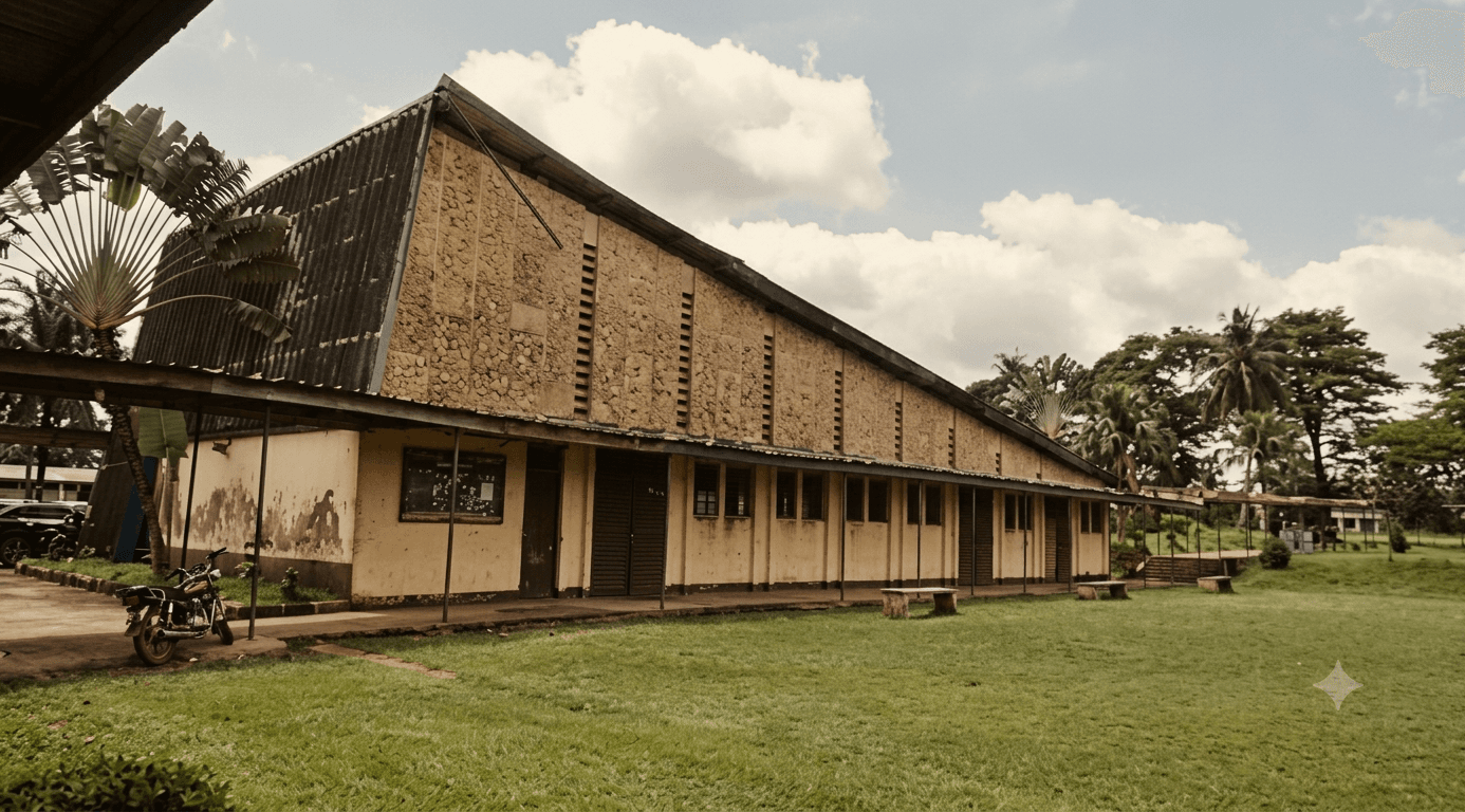 Historical photograph representing Presbyterian Secondary School in Kumba